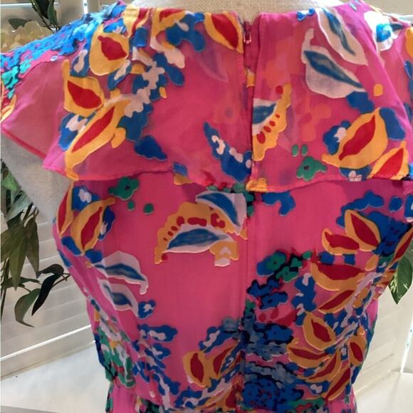 SALONI PINK RITA FLORAL PRINT SIZE 4 1192 - Picture 7 of 9